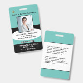 社員写真 名前 ID カード ロゴ バーコード カスタム バッジ (正面＆裏面)