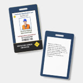 社員写真 名前 ID 識別カード カスタム バッジ (正面＆裏面)