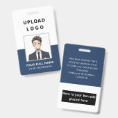 社員写真 ID 名前 バーコード ロゴ コーポレート バッジ (正面＆裏面)