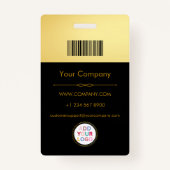 社員写真IDバッジ、会社ロゴQRバッジ バッジ (裏面)