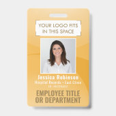 社員写真ID QRコード ロゴ 黄色 ゴールド アーク バッジ (正面)