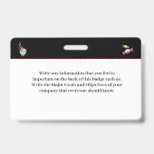 社員写真QRコードID識別カスタム バッジ (裏面)