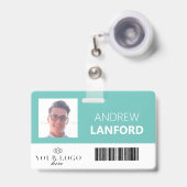 社員名札 | ロゴとカラーカスタマイズ可能 バッジ (正面(伸縮クリップ))