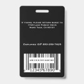 社員名札 写真付きIDカード バッジ 識別タグ (裏面)