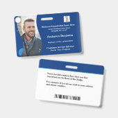 社員名 写真 バーコード ID カード バッジ (正面＆裏面)