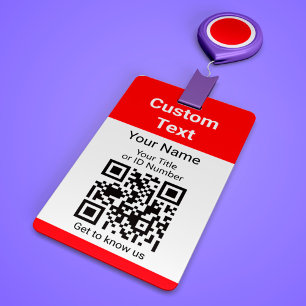社員名 ID タイトル QRコード シンプル レッド バッジ