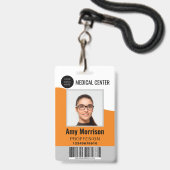 社員向けのラニャード付きIDバッジ バッジ (正面(ネックストラップ付))