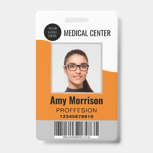 社員向けのラニャード付きIDバッジ バッジ (正面)