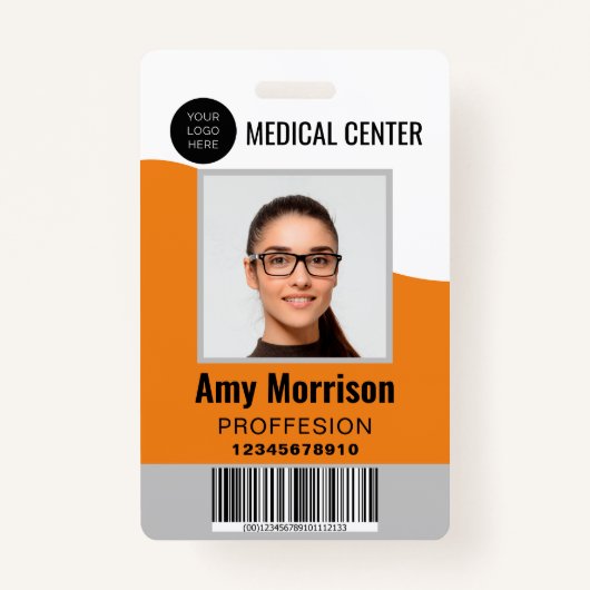 社員向けのラニャード付きIDバッジ バッジ (正面)