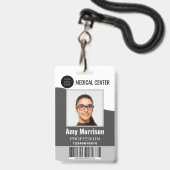 社員向けのラニャード付きIDバッジ バッジ (正面（ネックストラップ付）)