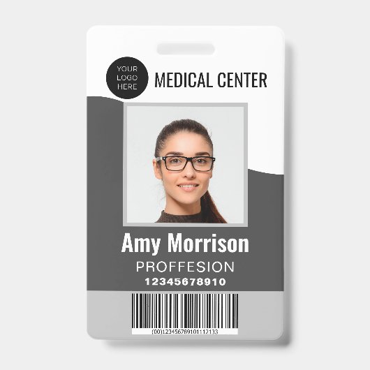 社員向けのラニャード付きIDバッジ バッジ (正面)