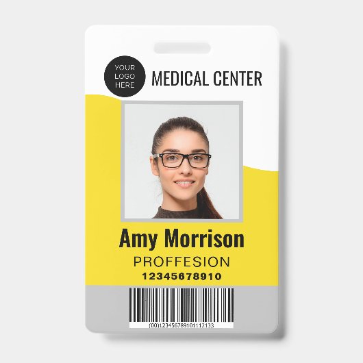 社員向けのラニャード付きIDバッジ バッジ (正面)