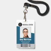 社員向けのラニャード付きIDバッジ バッジ (正面（ネックストラップ付）)