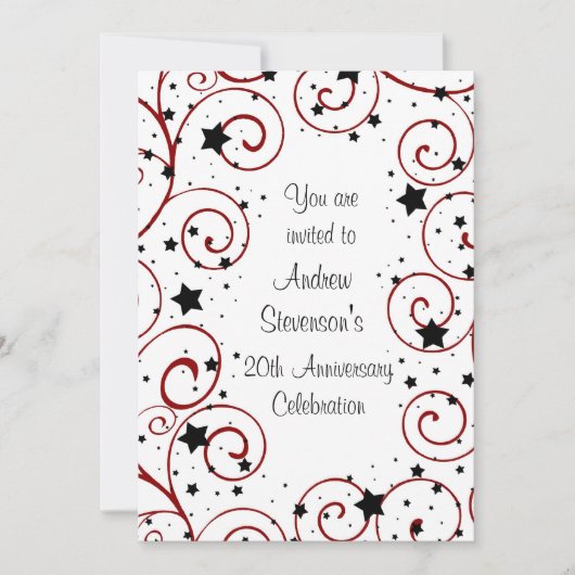 社員周年パーティー招待状 招待状 (正面)