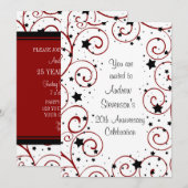 社員周年パーティー招待状 招待状 (正面/裏面)