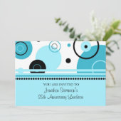 社員周年ランチ招待状 青 招待状 (スタンド正面)