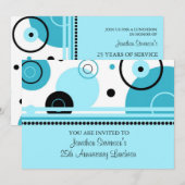 社員周年ランチ招待状 青 招待状 (正面/裏面)