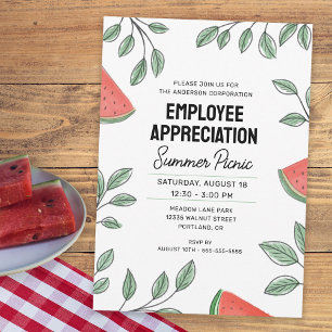 社員感謝のサマー ピクニック ワ watermelon 招待状