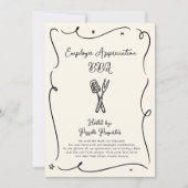 社員感謝祭のビジネスランチパーティー 招待状 (正面)