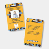 社員病院の写真名バーコードロゴカスタム バッジ (正面＆裏面)