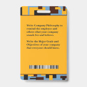 社員病院の写真名バーコードロゴカスタム バッジ (裏面)