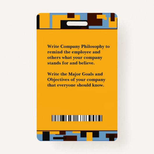 社員病院の写真名バーコードロゴカスタム バッジ (裏面)