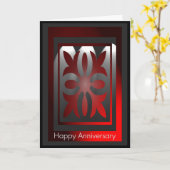 社員記念カードエレガント赤と黒 カード (黄色い花)