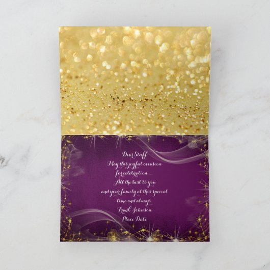 社員記念日パーソナライズされたの案内書 カード (内部)