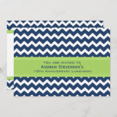 社員記念日ランチョン招待状ライム 招待状 (正面/裏面)