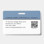 社員証 カンパニー ID 写真 ロゴ QR コード デニム ブルー バッジ (裏面)