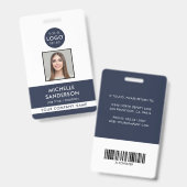 社員証 スタッフ バーコード 写真付きID バッジ (正面＆裏面)