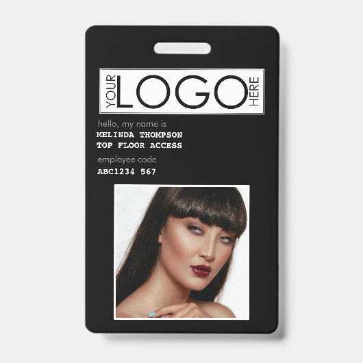 社員証 写真付き 社員 識別カード バッジ (Front)