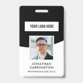 社員証 写真 ロゴ QRコード バッジ (正面)