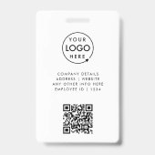 社員証 | 現代の大きい写真付き社員 QR コード付き バッジ (裏面)