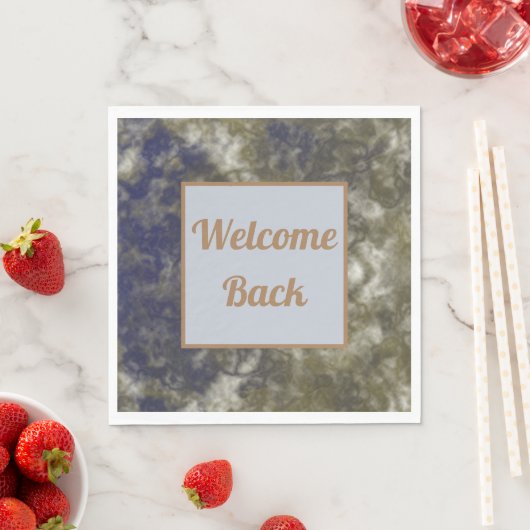 社員評価金ゴールドブルーウェルカムバックワーク スタンダードランチョンナプキン (インサイチュ)