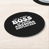 社員誇りを持ったの素晴らしすごいボス ラウンドペーパーコースター (アングル)