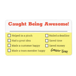 社員認定審査会素晴らしチェックリスト賞 ラベル