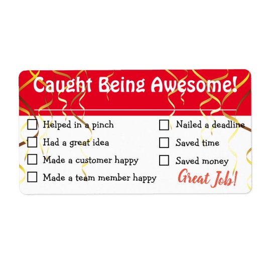 社員認定審査会素晴らしチェックリスト賞 ラベル (正面)