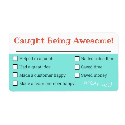 社員認定審査会素晴らしチェックリスト賞 ラベル (正面)