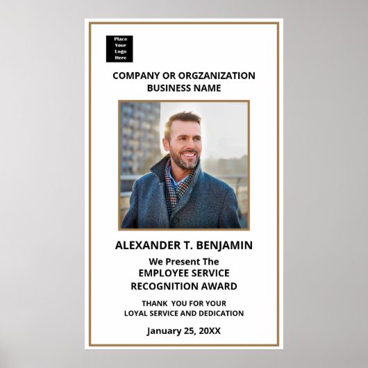 社員認定賞ロゴのパーソナライズ ポスター (正面)