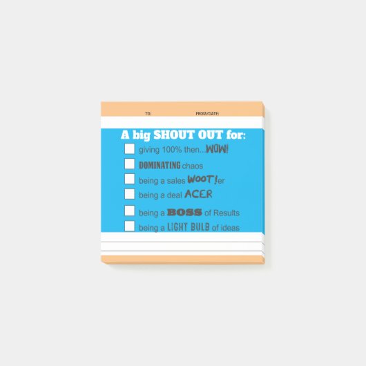 社員賞の受賞を叫ぶ ポストイット (正面)