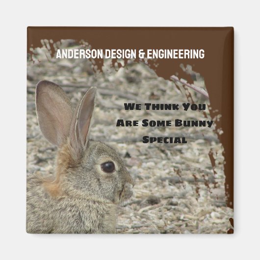 社員賞状ユーモアのある況Bunny Punビジネス マグネット (正面)