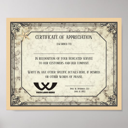 社員賞状 ポスター (正面)