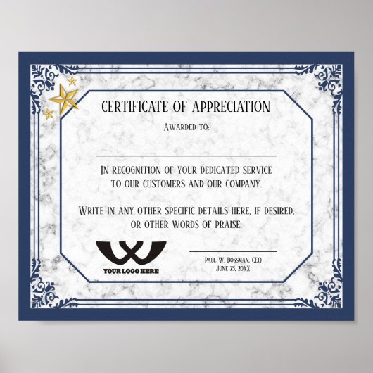 社員賞状 ポスター (正面)