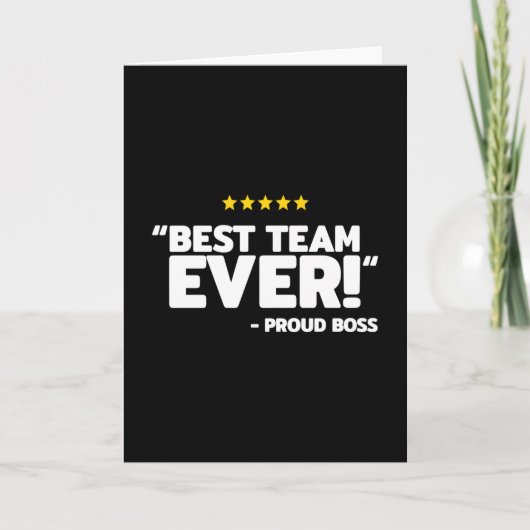 社員賞状 – 誇りを持ったボス最高のチーム カード (正面)