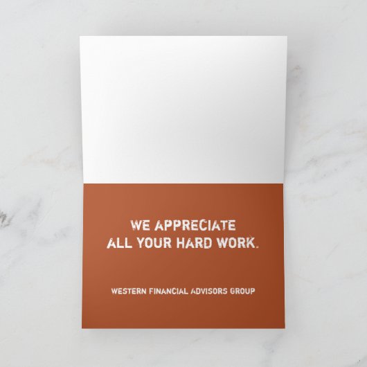 社員赤感謝していレンガ懸命の作業評価 カード (内部)