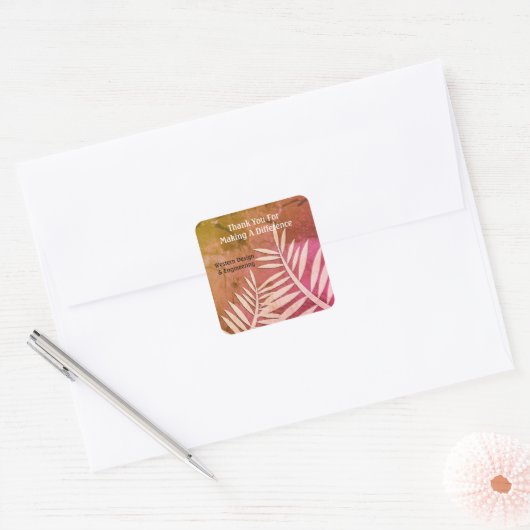 社員鑑賞業務ありがとうございました スクエアシール (封筒)