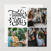 社員鑑賞班の写真ありがとうブラック サンキューカード (正面/裏面)