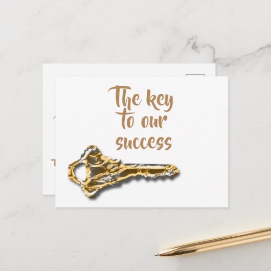 社員顧客クライアント感謝の気持ちPo ポストカード (正面/裏面インサイチュ)