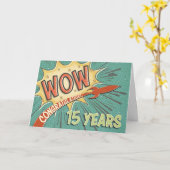 社員15周年記念ヴィンテージ漫画簿スタイル カード (黄色い花)